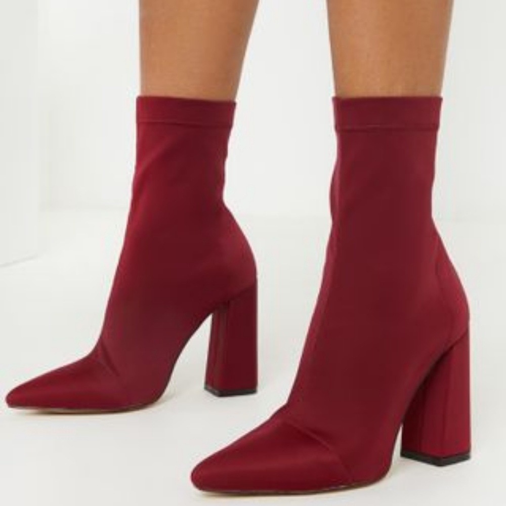 Deep Red Sock Boots